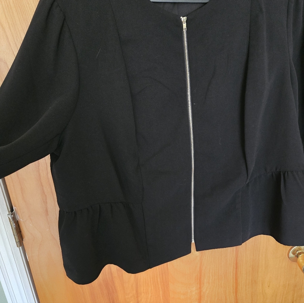 Jessica London Black Ruffle Sleeve Blazer - Picture 5 of 5